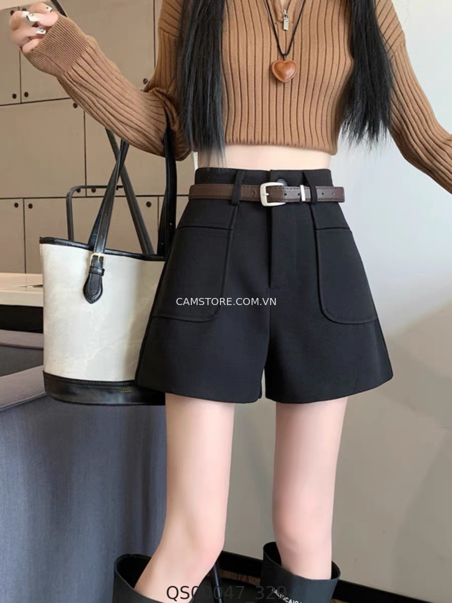 Hassy | Quần short Quảng Châu cao cấp túi kiểu kèm đai BK | Hassy.vn - Thời trang nữ hot trend