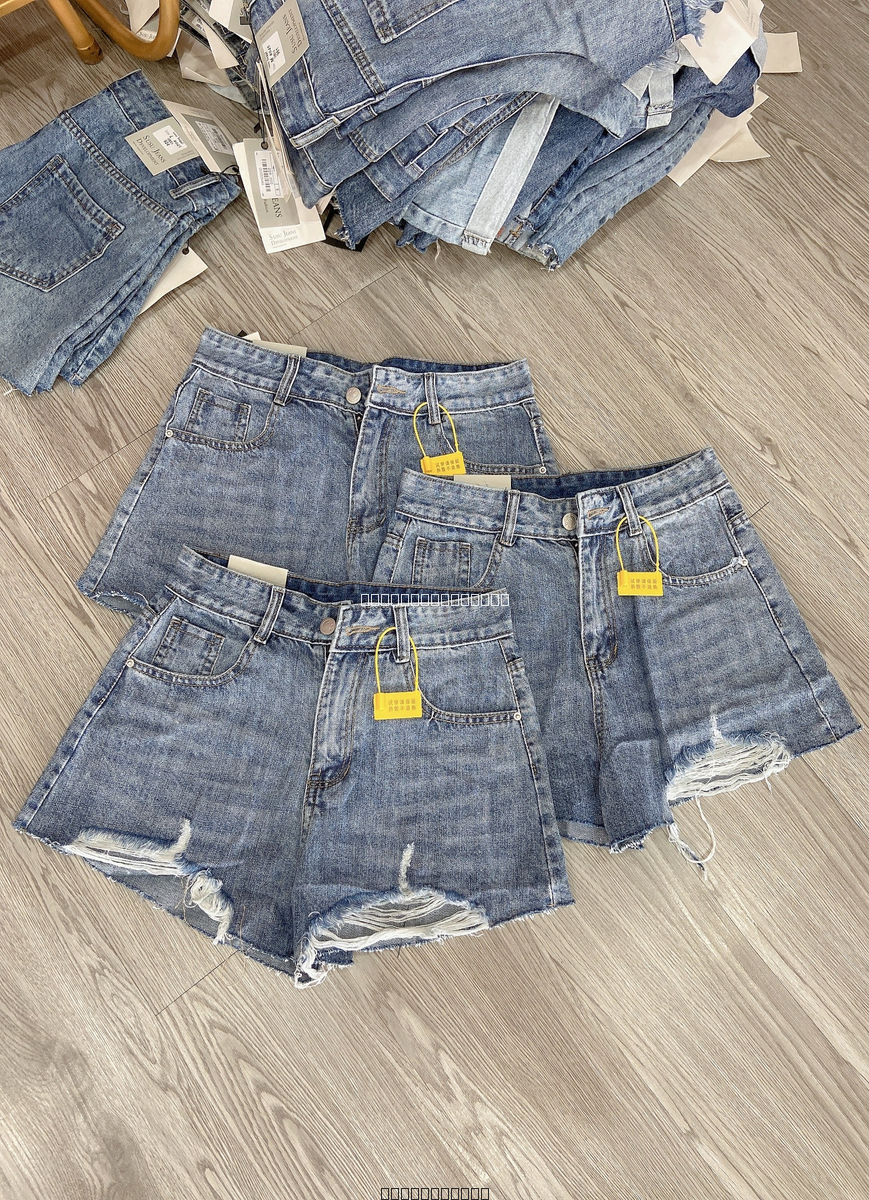 Quần short jean QC cắt lai rách nhẹ 927 HS