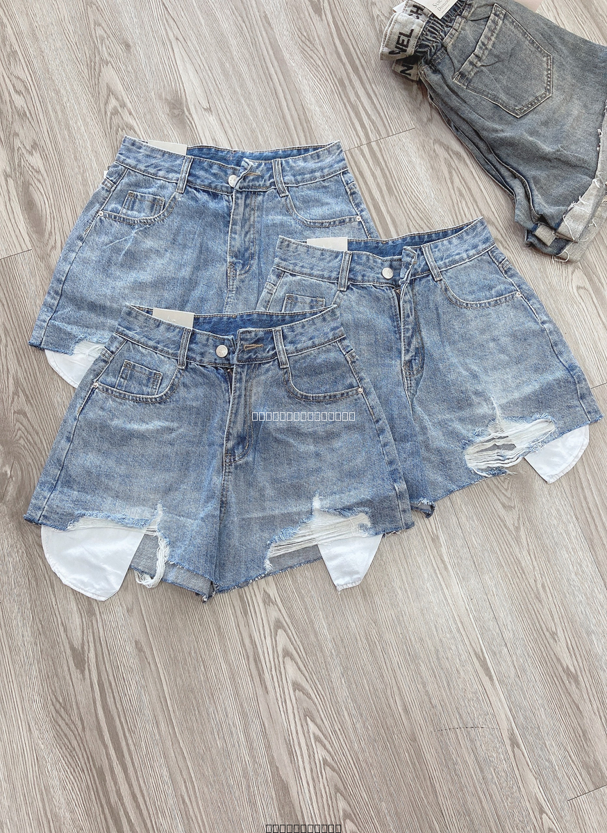 Quần short jean QC rách lai lộ túi 991 HS