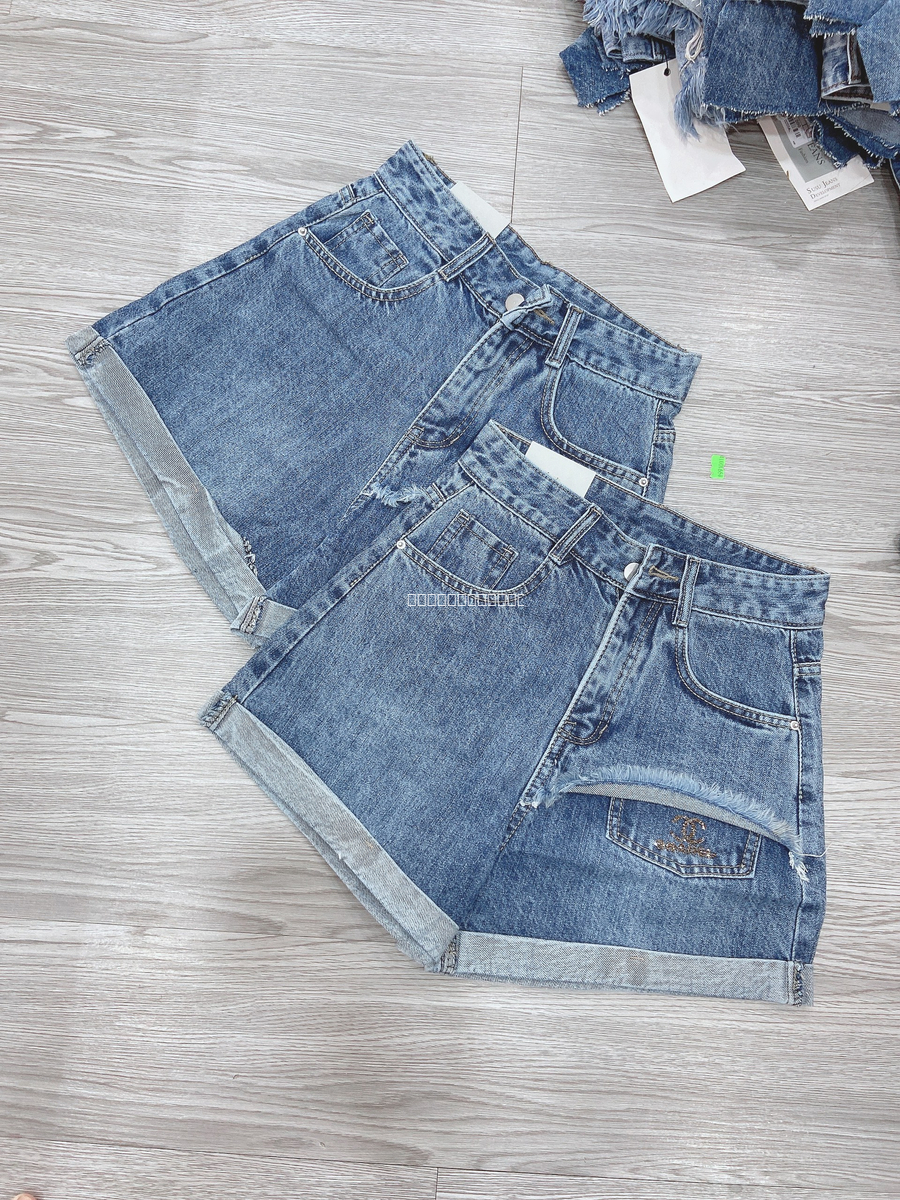 Hassy | Quần short jean lưng cao trơn lật lai đá chenal HS | Hassy.vn - Thời trang nữ hot trend