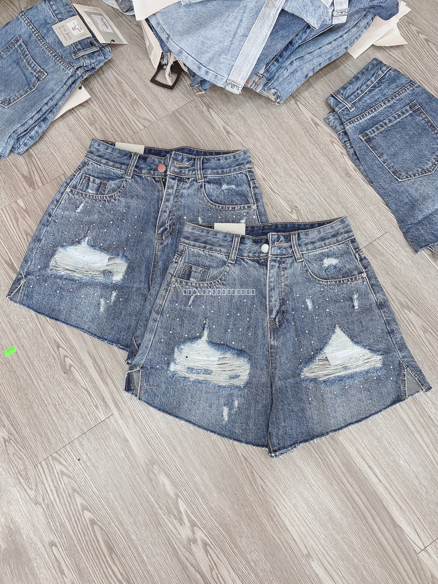 Hassy | Quần short jean QC cắt lai đính đá  1245 HS | Hassy.vn - Thời trang nữ hot trend