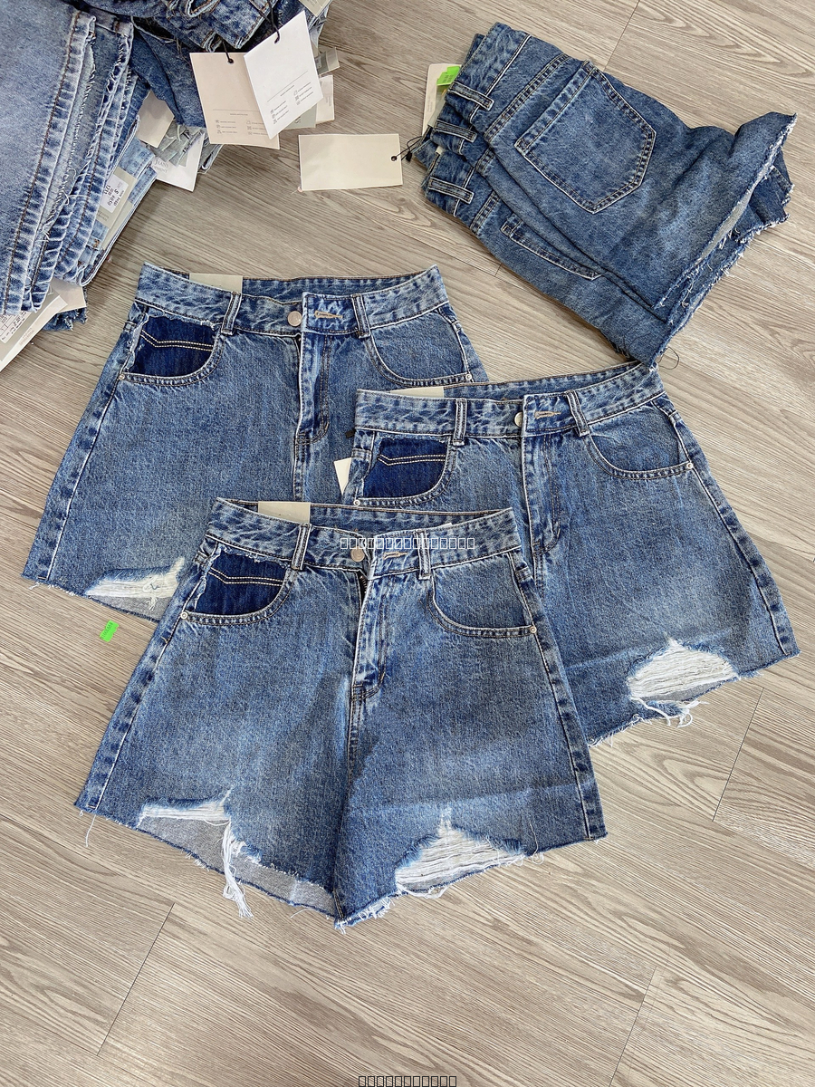 Hassy | Quần short jean siêu cao cắt lai rách túi đậm 579 HS | Hassy.vn - Thời trang nữ hot trend