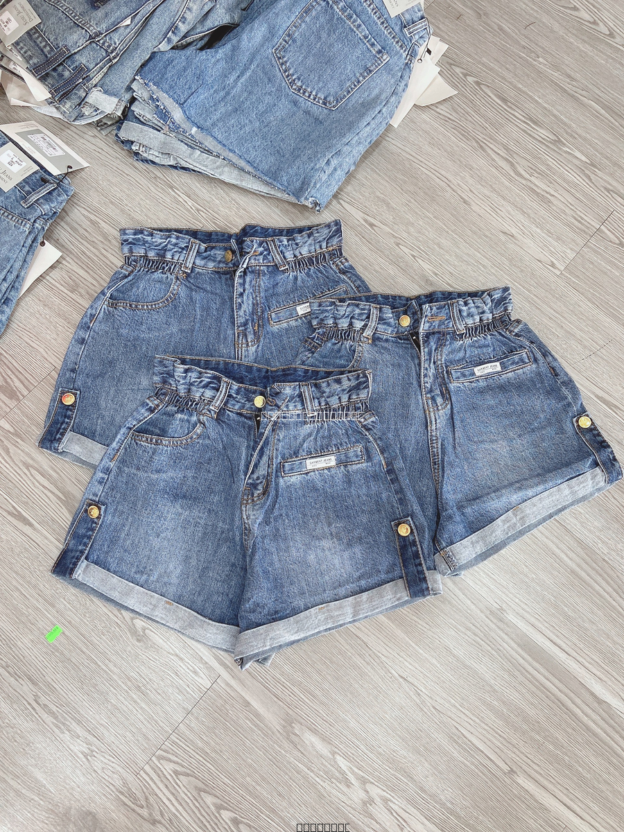 Hassy | Quần short jean lật lai chun eo tag da trắng 031 HS | Hassy.vn - Thời trang nữ hot trend