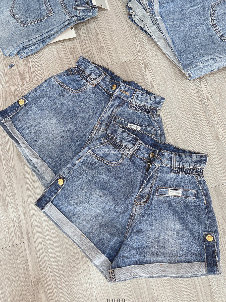 Hassy | Quần short jean lật lai chun eo tag da trắng 031 HS | Hassy.vn - Thời trang nữ hot trend