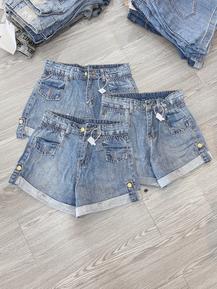 Hassy | Quần short jean lưng cao QC lật lai bo túi hộp 005 HS | Hassy.vn - Thời trang nữ hot trend