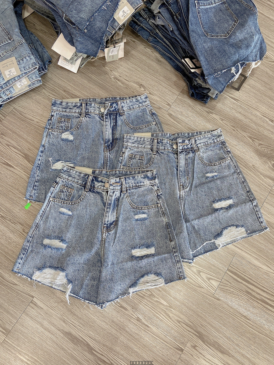 Quần short jean lưng cao rách 472 HS