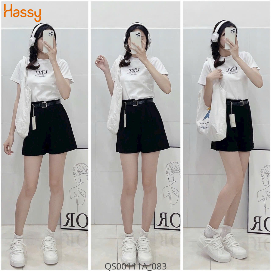 Hassy | Quần short vải tuyết mưa năng động chiết li  UN | Hassy.vn - Thời trang nữ hot trend