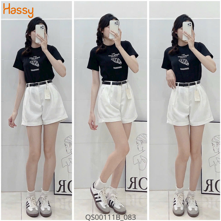 Hassy | Quần short vải tuyết mưa năng động chiết li  UN | Hassy.vn - Thời trang nữ hot trend