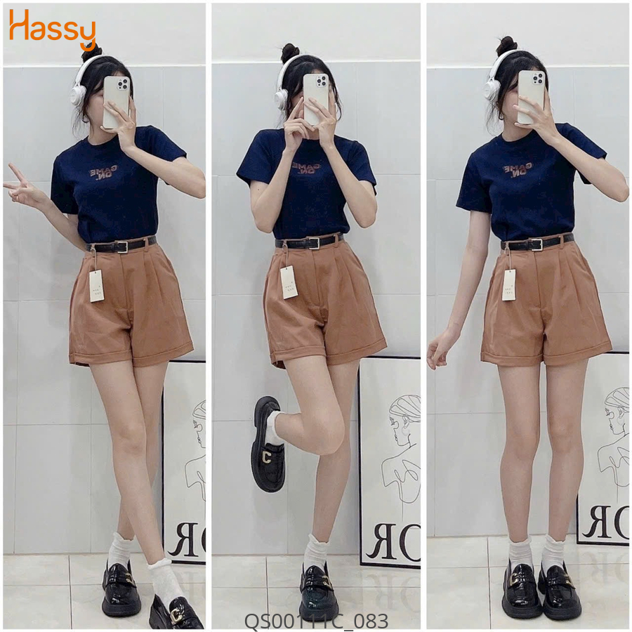 Hassy | Quần short vải tuyết mưa năng động chiết li  UN | Hassy.vn - Thời trang nữ hot trend