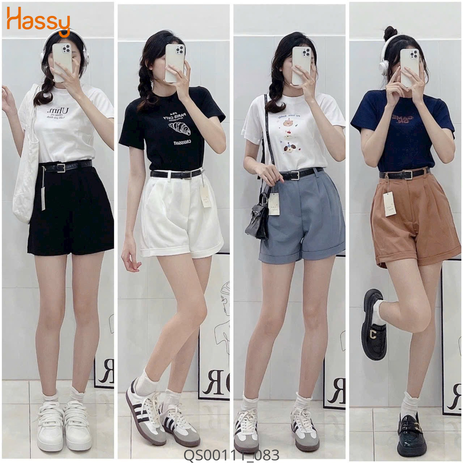 Hassy | Quần short vải tuyết mưa năng động chiết li  UN | Hassy.vn - Thời trang nữ hot trend