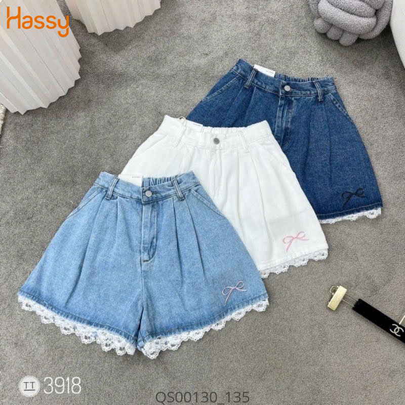 Quần short jean ren thêu nơ CP3918 TN