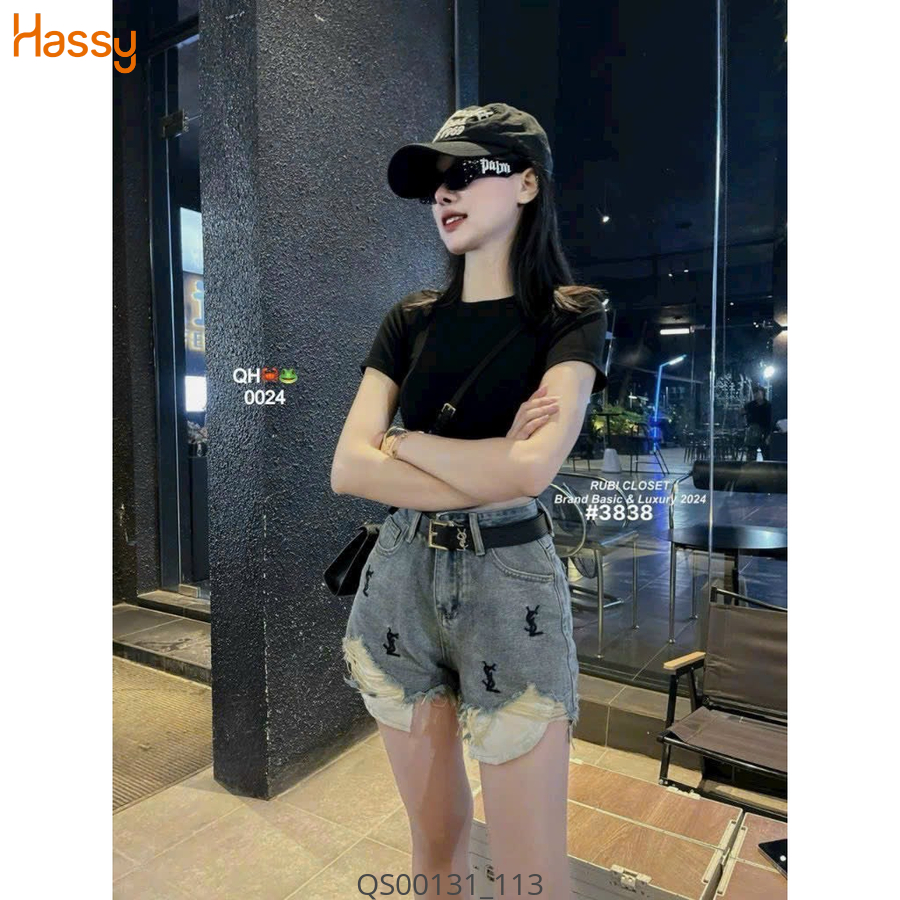 Hassy | Quần short jean thêu Syl rách CP0024 TN | Hassy.vn - Thời trang nữ hot trend