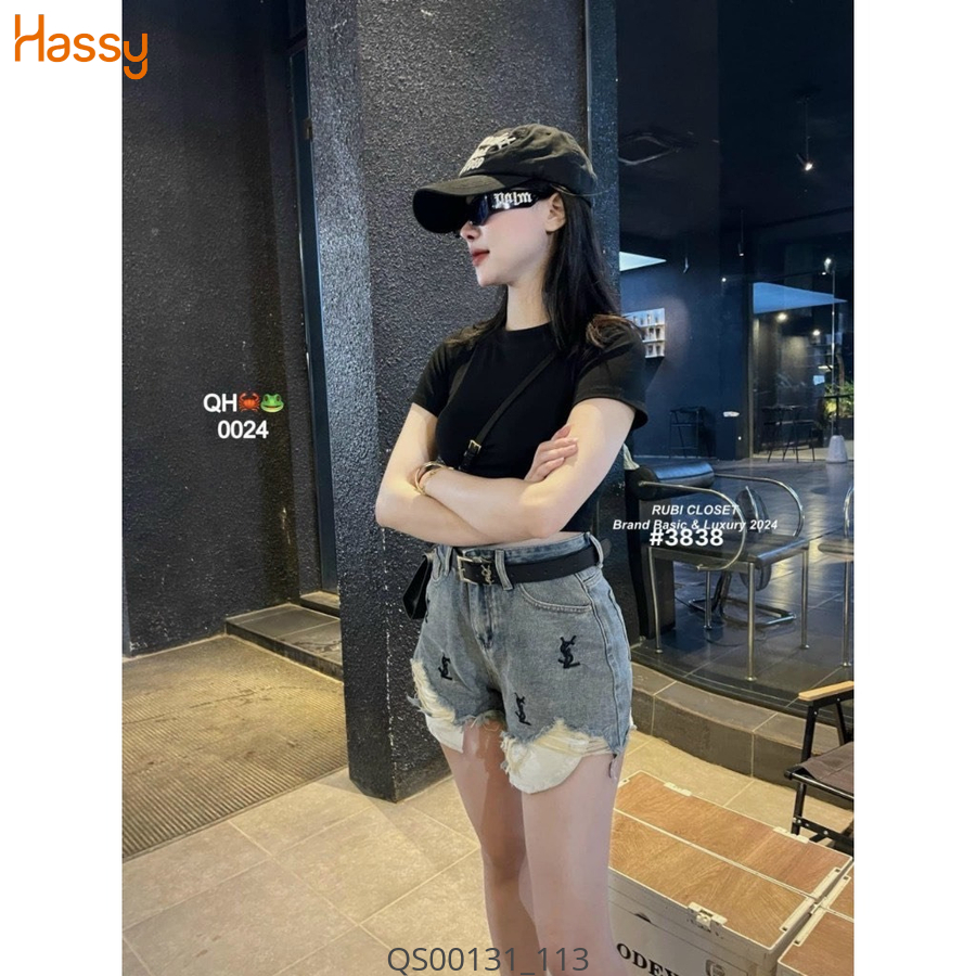 Hassy | Quần short jean thêu Syl rách CP0024 TN | Hassy.vn - Thời trang nữ hot trend