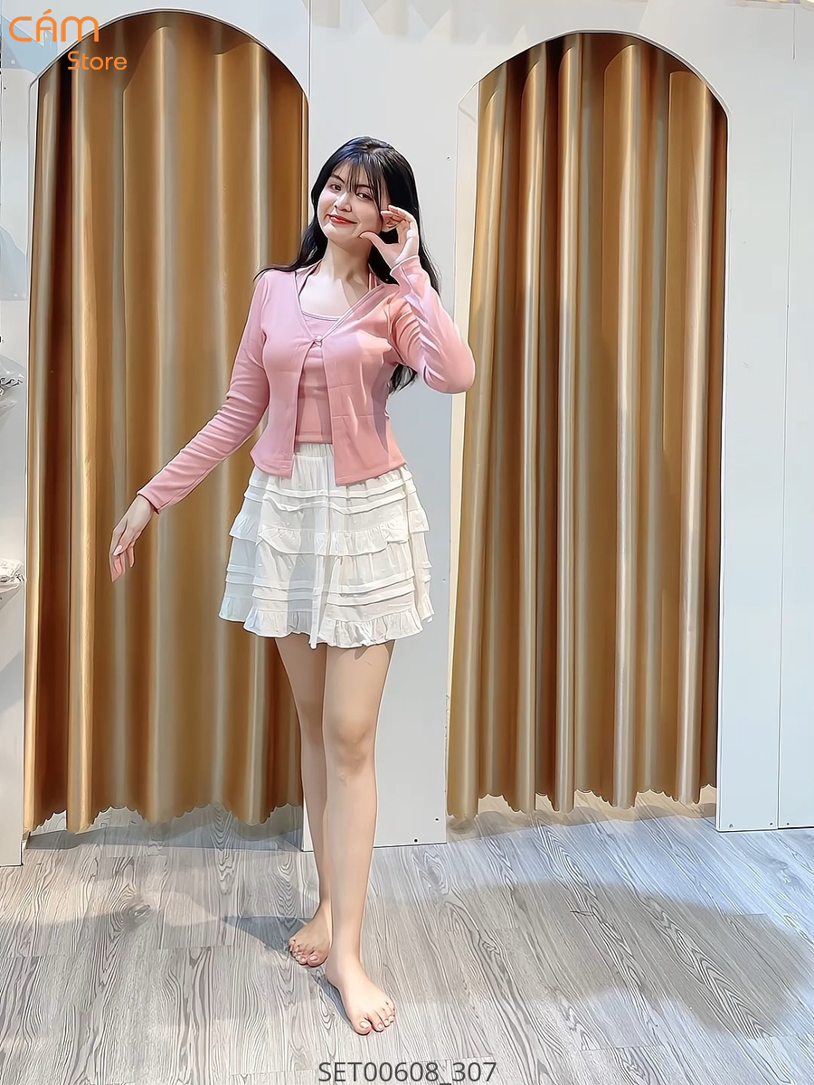 Hassy | Set ba món khoác crop áo cổ yếm len tăm cv tầng KT | Hassy.vn - Thời trang nữ hot trend