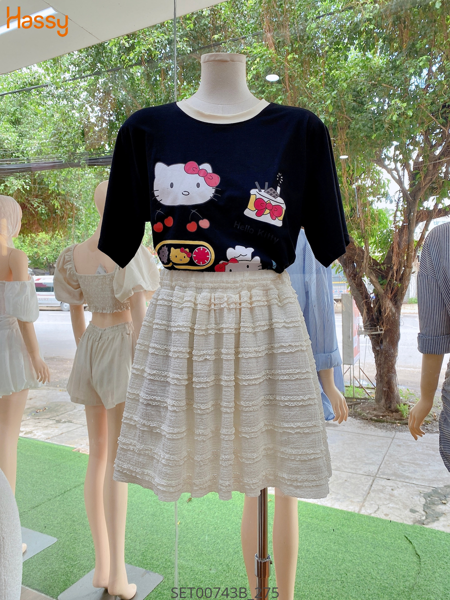 Hassy | Set chân váy xoè áo thun rộng hello kitty HS | Hassy.vn - Thời trang nữ hot trend