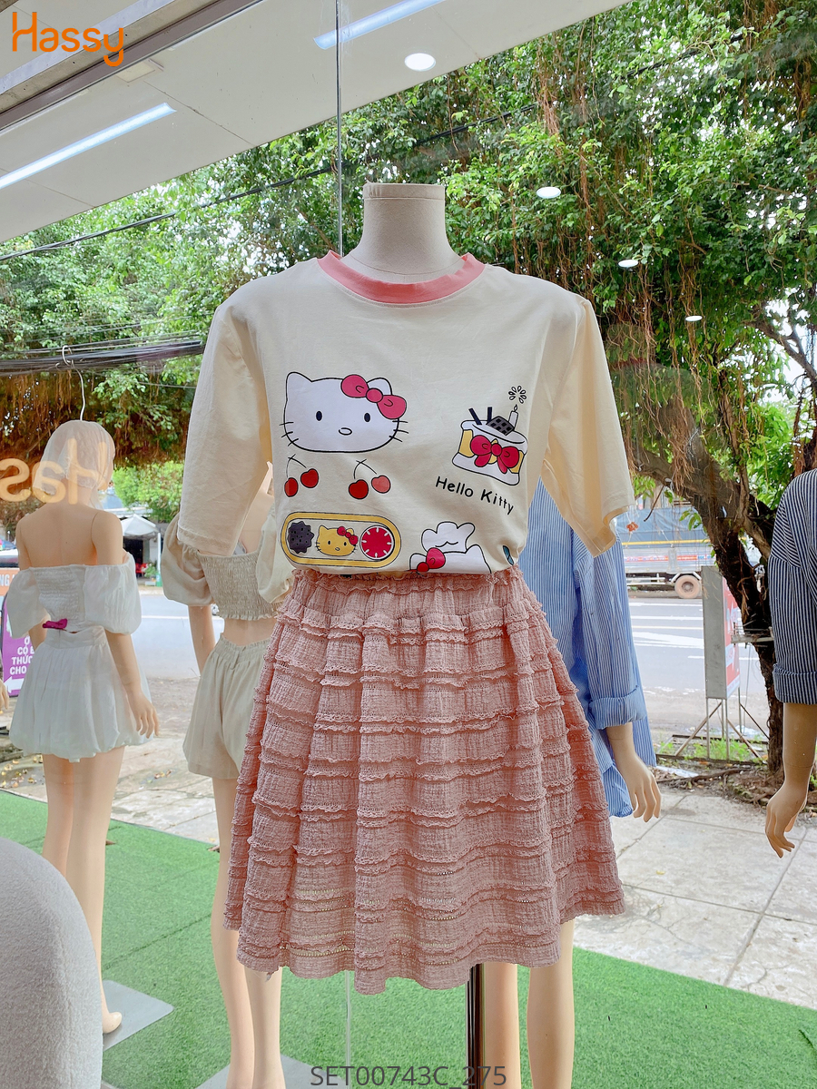 Hassy | Set chân váy xoè áo thun rộng hello kitty HS | Hassy.vn - Thời trang nữ hot trend