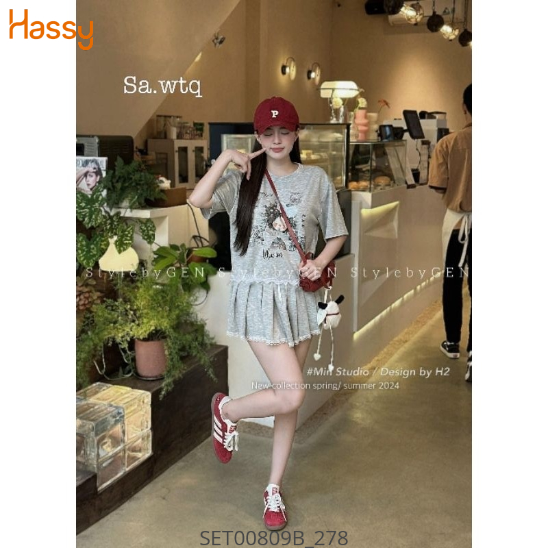 Hassy | Set áo thun bí cô gái cv xoè phối ren Quảng Châu SH | Hassy.vn - Thời trang nữ hot trend