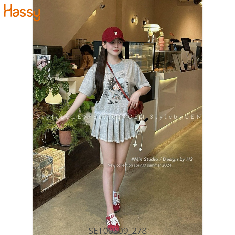 Hassy | Set áo thun bí cô gái cv xoè phối ren Quảng Châu SH | Hassy.vn - Thời trang nữ hot trend