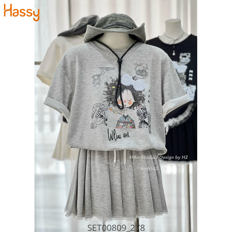 Hassy | Set áo thun bí cô gái cv xoè phối ren Quảng Châu SH | Hassy.vn - Thời trang nữ hot trend