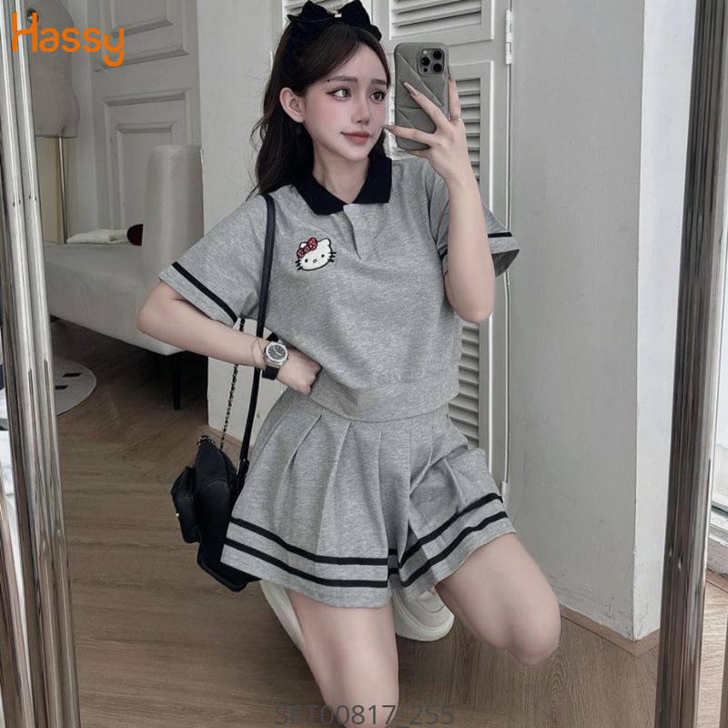 Hassy | Set polo mèo kitty cv xoè thun SH | Hassy.vn - Thời trang nữ hot trend