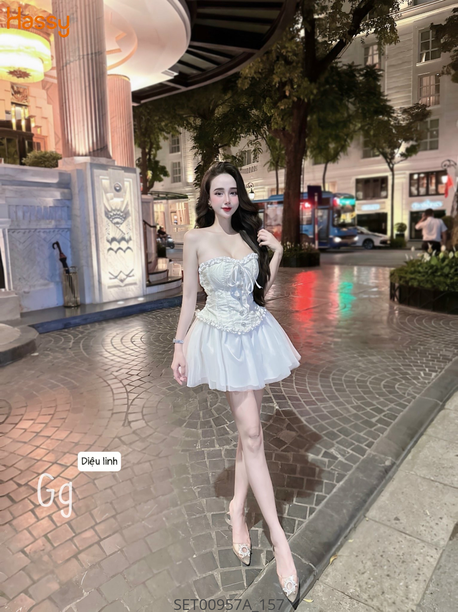 Hassy | Set áo gấm chân váy lưới cúp ngực sexy  MK | Hassy.vn - Thời trang nữ hot trend