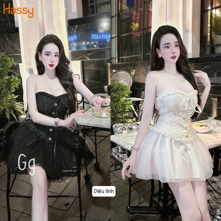 Hassy | Set áo gấm chân váy lưới cúp ngực sexy  MK | Hassy.vn - Thời trang nữ hot trend