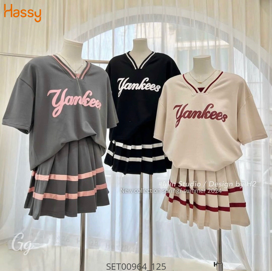 Hassy | Set len tăm form rộng cổ V cv xoè tầng phối viền  MK | Hassy.vn - Thời trang nữ hot trend