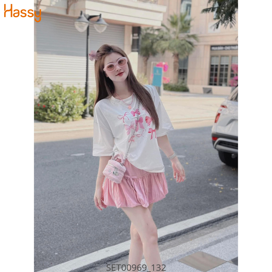 Hassy | Set áo in nơ chân váy bí tầng dễ thương MK | Hassy.vn - Thời trang nữ hot trend