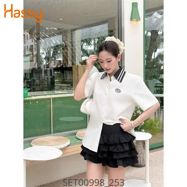 Hassy | Set sm trắng cổ viền đen chân váy đen xoè tầng(26) | Hassy.vn - Thời trang nữ hot trend