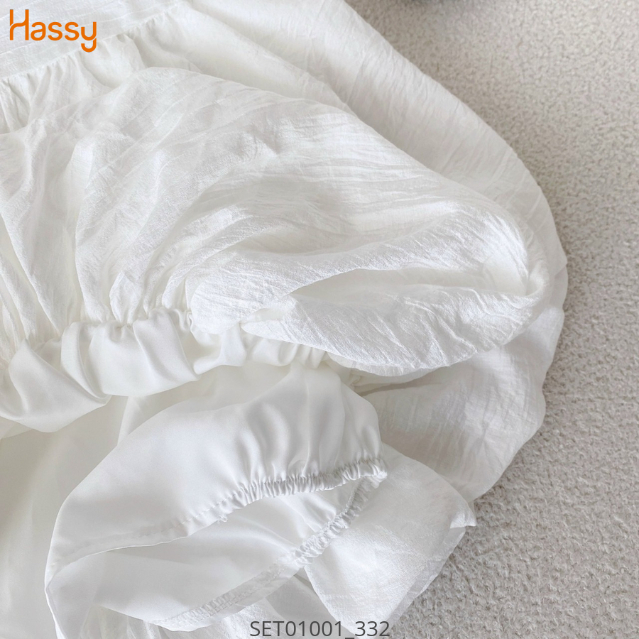 Hassy | Set Crop trắng cột ngực tay phồng chân váy xoè phồng  | Hassy.vn - Thời trang nữ hot trend