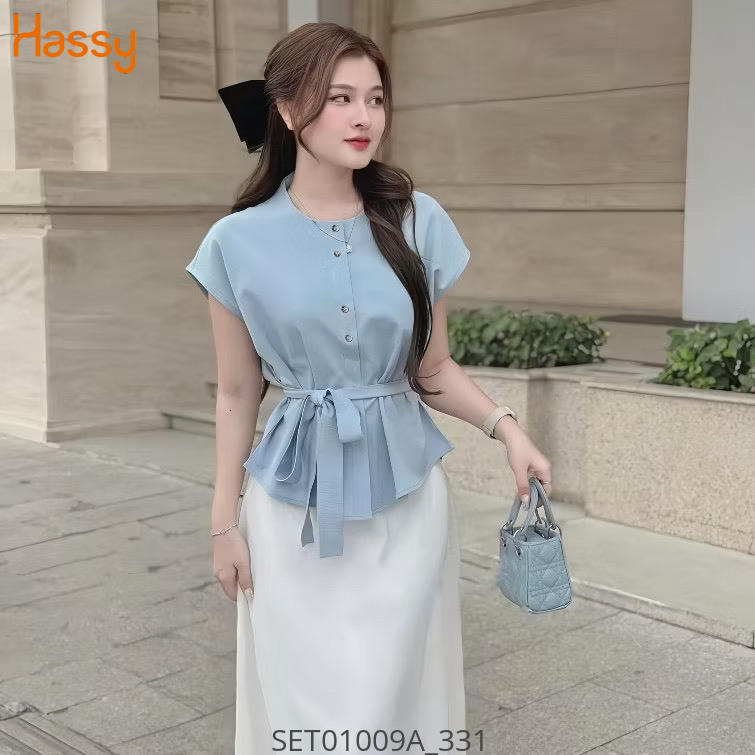 Hassy | Set chân váy trắng áo xanh(45) | Hassy.vn - Thời trang nữ hot trend