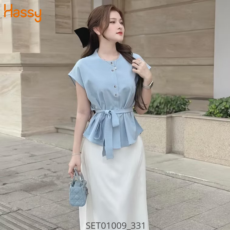 Hassy | Set chân váy trắng áo xanh(45) | Hassy.vn - Thời trang nữ hot trend