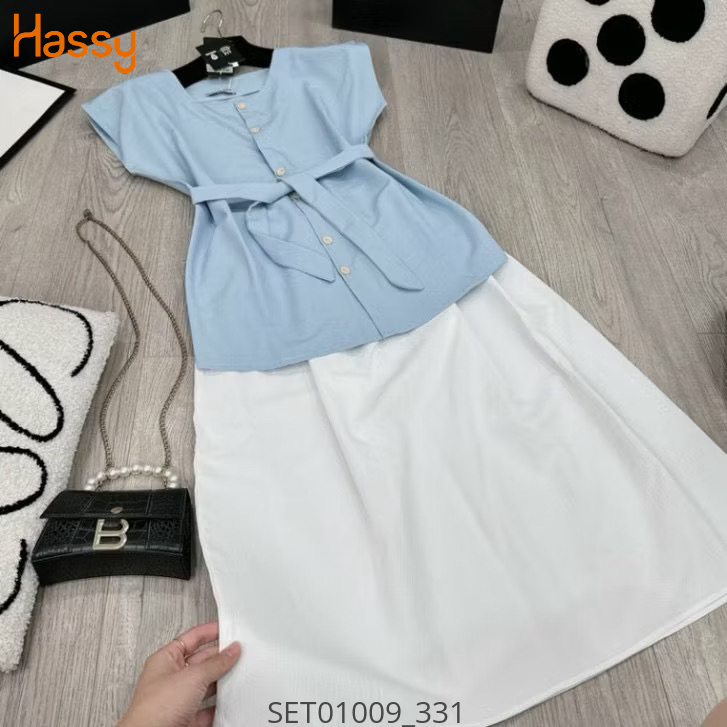 Hassy | Set chân váy trắng áo xanh(45) | Hassy.vn - Thời trang nữ hot trend