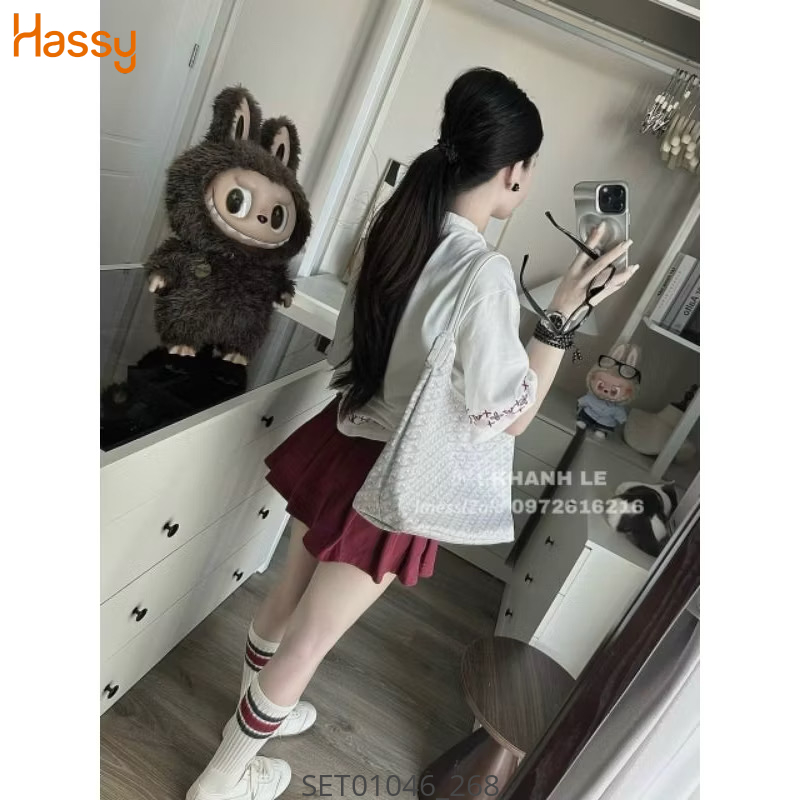 Hassy | Set bộ chân váy áo thun rộng LVui in trái tim dễ thương HS | Hassy.vn - Thời trang nữ hot trend