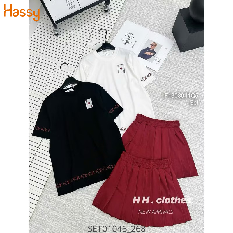 Hassy | Set bộ chân váy áo thun rộng LVui in trái tim dễ thương HS | Hassy.vn - Thời trang nữ hot trend