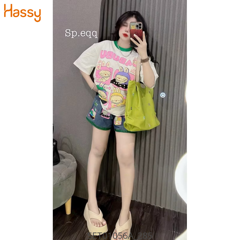 Hassy | Setaos thun quần short jean labubu phối viền HS | Hassy.vn - Thời trang nữ hot trend