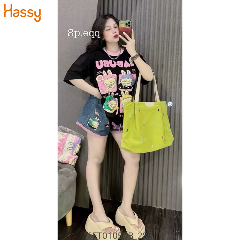 Hassy | Setaos thun quần short jean labubu phối viền HS | Hassy.vn - Thời trang nữ hot trend