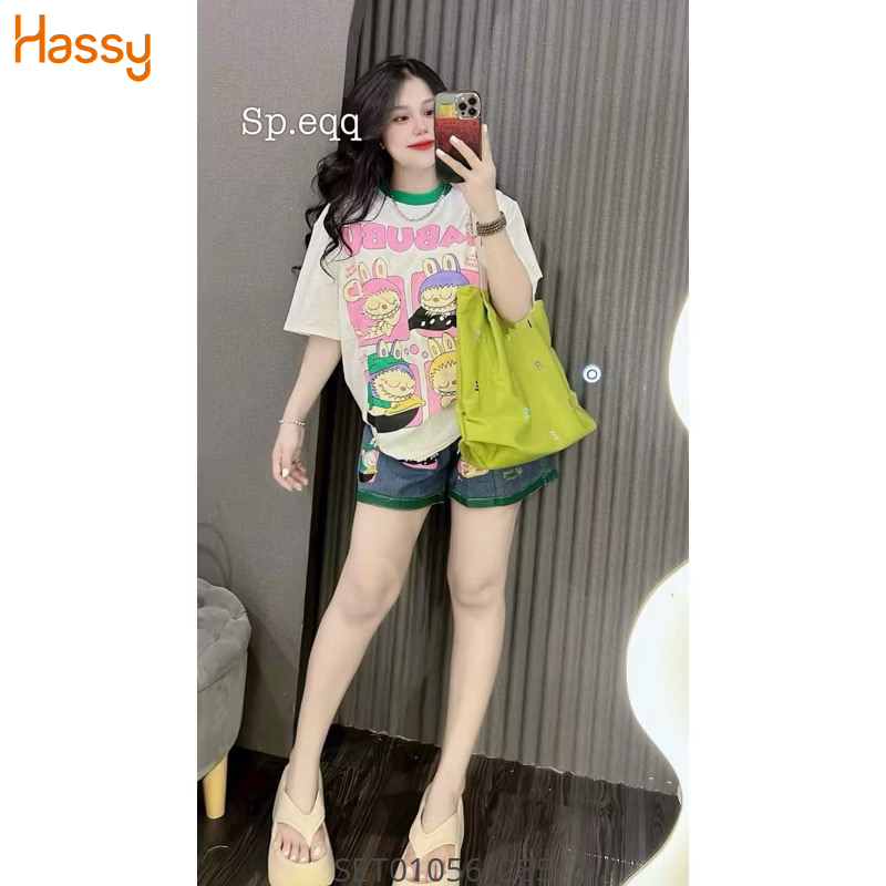 Hassy | Setaos thun quần short jean labubu phối viền HS | Hassy.vn - Thời trang nữ hot trend