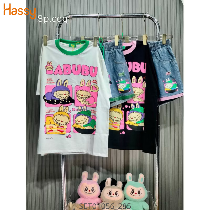 Hassy | Setaos thun quần short jean labubu phối viền HS | Hassy.vn - Thời trang nữ hot trend