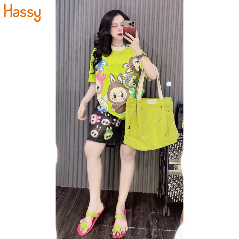 Hassy | Set áo thun rộng quần ngố jean labubu dễ thương HS | Hassy.vn - Thời trang nữ hot trend